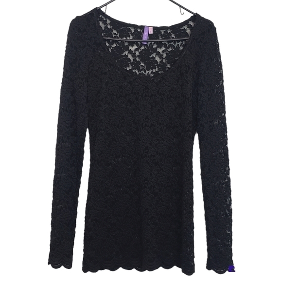 Emma & Sam Black Long Sleeves Lace Top Size Large - Picture 2 of 11